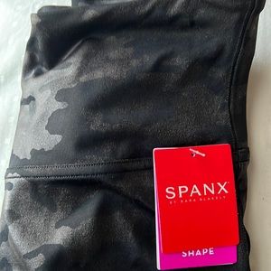 Spanx faux leather camo leggings